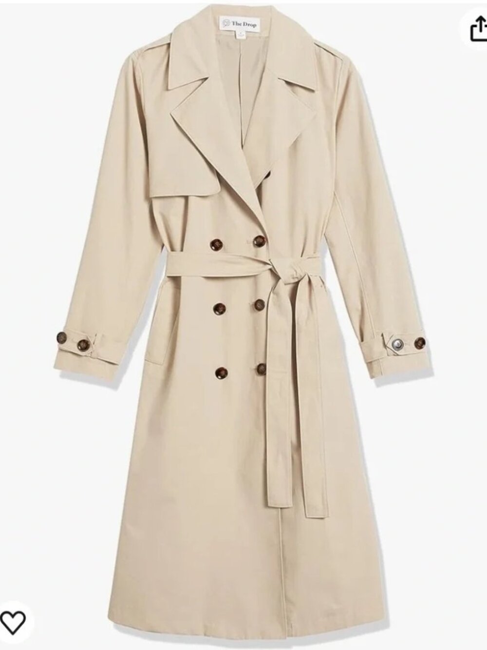 NWOT! The Drop 'Noa' Beige Trench Coat - Picture 2 of 9